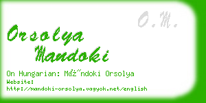 orsolya mandoki business card
